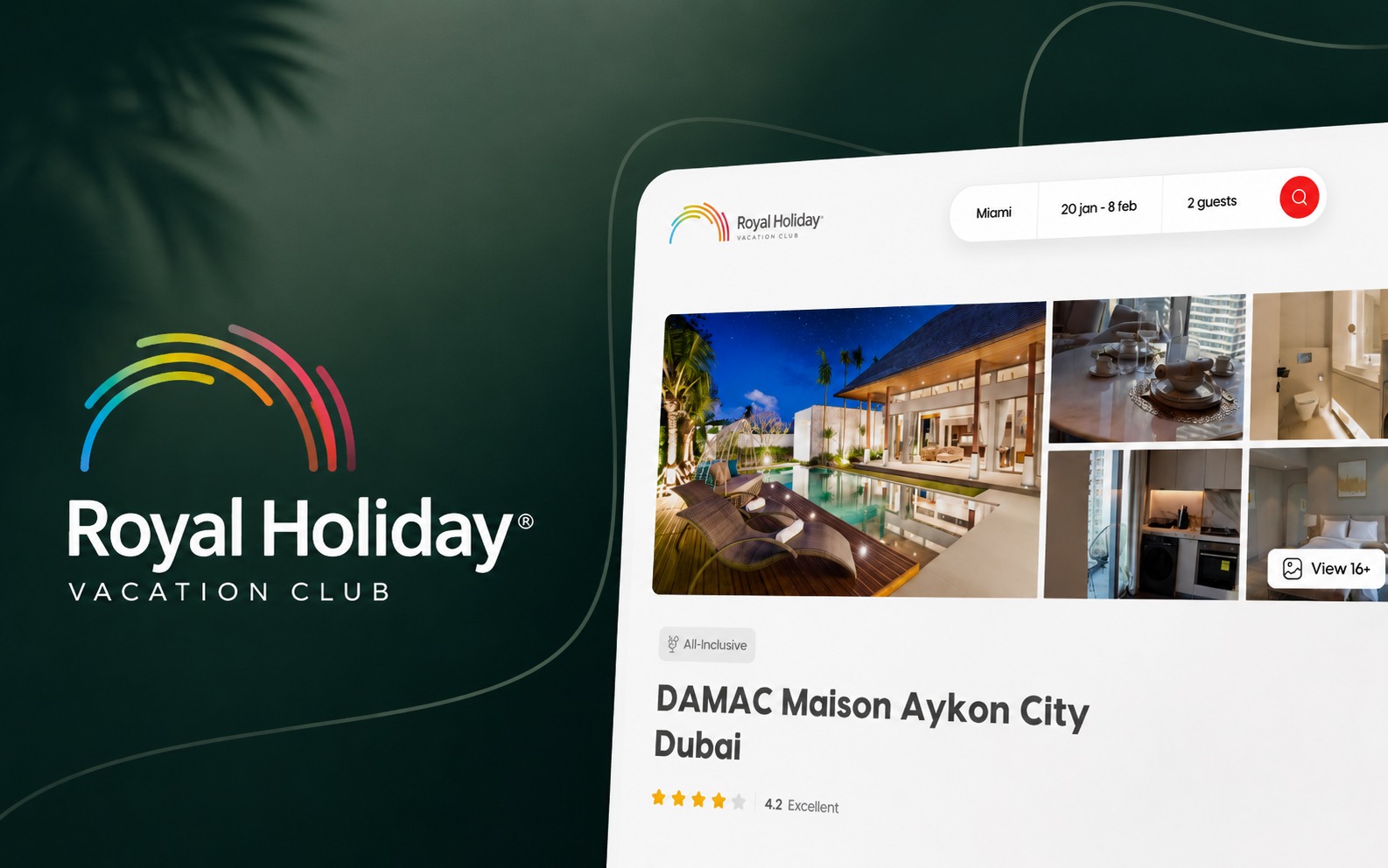 ClubHub property booking page
